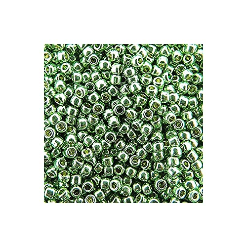 10 g Rocailles TOHO seed beads, 11/0 (2.2 mm) Permanent Finish Galvanized Sea Foam (#pf560) (Rocailles Toho Samenperlen Grün) von Bohemia Crystal Valley
