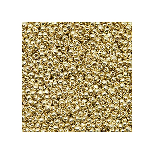 10 g Rocailles TOHO seed beads, 11/0 (2.2 mm) Permanent Finish Galvanized Yellow Gold (#pf559) (Rocailles Toho Samenperlen Gold) von Bohemia Crystal Valley