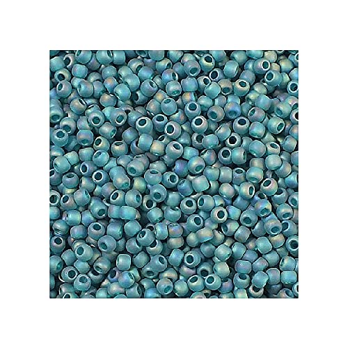 10 g Rocailles TOHO seed beads, 11/0 (2.2 mm) transparent Rainbow Frosted Teal (#167bdf) (Rocailles Toho Samenperlen Regenbogengrün.) von Bohemia Crystal Valley