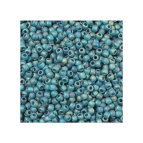 10 g TOHO Round Seed Beads Rocailles, size 11/0, Trans Rainbow Frosted Teal (# 167BDF), Japan, Glass von Bohemia Crystal Valley