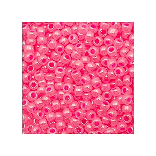 10 g Rocailles TOHO seed beads, 8/0 (3 mm) Ceylon Hot Pink (#910) (Rocailles Toho Samenperlen Ceylon Rosa) von Bohemia Crystal Valley