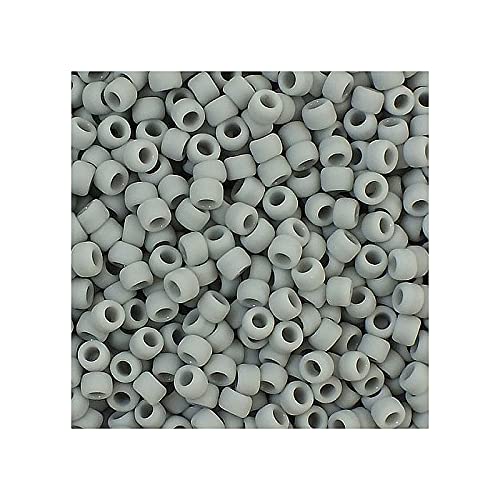 10 g Rocailles TOHO seed beads, 8/0 (3 mm) Frosted Opaque Gray (#53f) (Rocailles Toho Samenperlen Undurchsichtiges mattiertes Grau) von Bohemia Crystal Valley