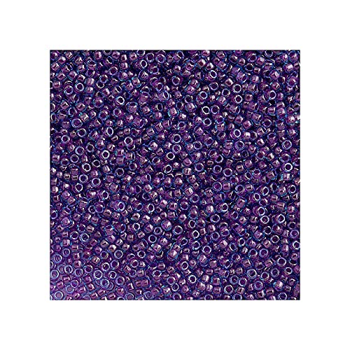 10 g TOHO Round Seed Beads Rocailles, size 8/0, Inside Colour Aqua Purple Lined (# 252), Japan, Glass von Bohemia Crystal Valley