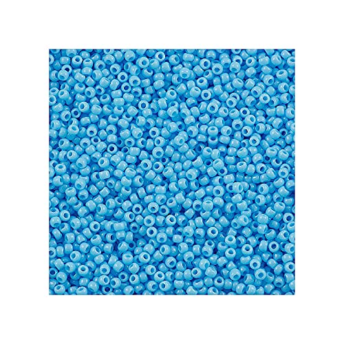 10 g Rocailles TOHO seed beads, 8/0 (3 mm) Opaque Blue Turquoise (#43) (Rocailles Toho Samenperlen Opaken Türkis) von Bohemia Crystal Valley