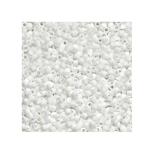 10 g Rocailles TOHO seed beads, 8/0 (3 mm) Opaque Frosted White (#41f) (Rocailles Toho Samenperlen Undurchsichtiges meirates weiß) von Bohemia Crystal Valley