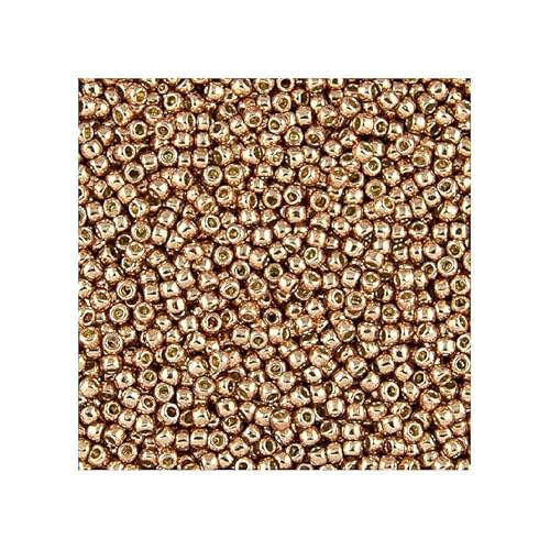 10 g Rocailles TOHO seed beads, 8/0 (3 mm) Permanent Finish Galvanized Rose Gold (#pf551) (Rocailles Toho Samenperlen Rosengold) von Bohemia Crystal Valley