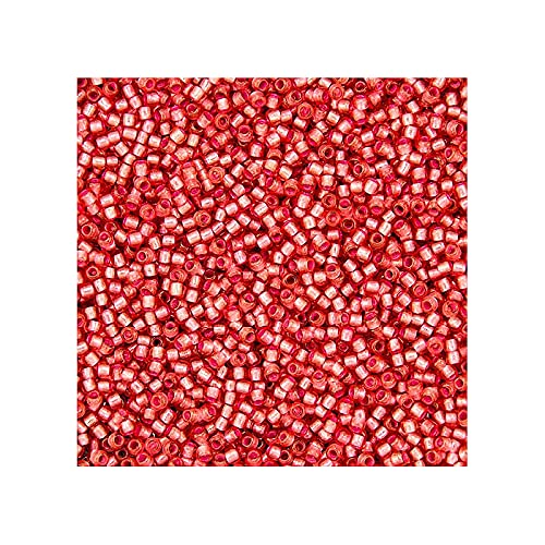 10 g Rocailles TOHO seed beads, 8/0 (3 mm) Silver Lined Almond Blossom (#2201) (Rocailles Toho Samenperlen Rosa Silber) von Bohemia Crystal Valley