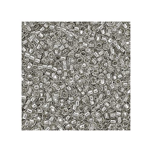 10 g Rocailles TOHO seed beads, 8/0 (3 mm) Silver Lined Crystal (#21) (Rocailles Toho Samenperlen Kristallsilber) von Bohemia Crystal Valley