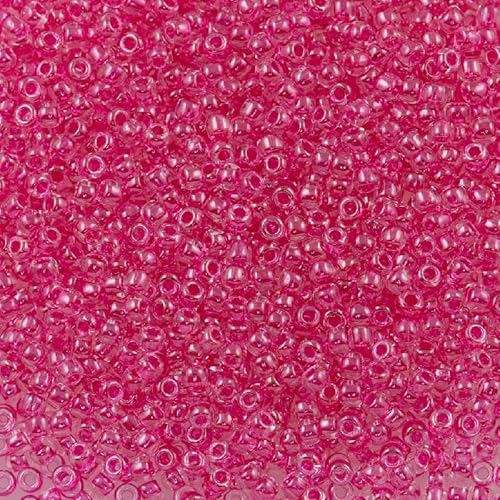 10 g TOHO Round Rocailles Seed Beads Japan (small) 11/0 (2.2 mm) Inside Color Crystal Fuchsia Lined Lined 350 von Bohemia Crystal Valley