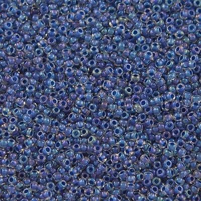 10 g TOHO Round Rocailles Seed Beads Japan (small) 11/0 (2.2 mm) Inside Color Luster Crystal dark Capri Lined 193 von Bohemia Crystal Valley