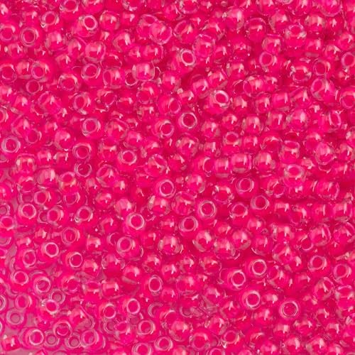 10 g TOHO Round Seed Beads Rocailles, size 11/0, Luminous Neon Pink (# 978), Japan, Glass von Bohemia Crystal Valley