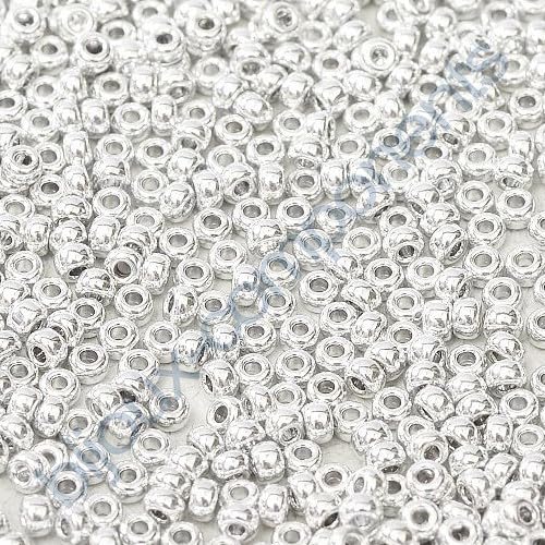 10 g TOHO Round Seed Beads Rocailles, size 11/0, STERING SILVER PLATED (# SILVER), Japan, Glass von Bohemia Crystal Valley
