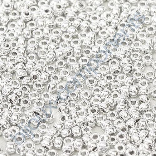 10 g TOHO Round Seed Beads Rocailles, size 8/0, STERING SILVER PLATED (# SILVER), Japan, Glass von Bohemia Crystal Valley
