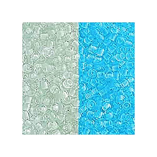 10 g TOHO Round Seed Beads Rocailles, size 11/0, Glow In The Dark, White Bright Blue (# 2711), Japan, Glass von Bohemia Crystal Valley