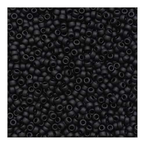 100 g Rocailles TOHO seed beads, 11/0 (2.2 mm) Opaque Frosted Jet (Rocailles Toho Samenperlen Undurchsichtiger schwarzer gefrosteter Schwarz) von Bohemia Crystal Valley