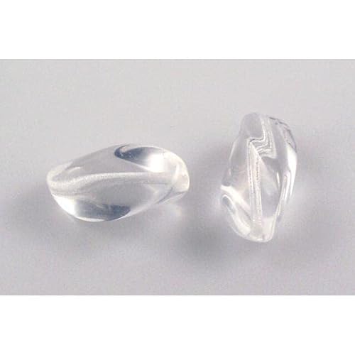 10pcs Gepresste Perlen 17 x 9 mm, Kristall (30), Böhmisches Kristall Glas, Tschechien 11130246 Pressed Beads von Bohemia Crystal Valley