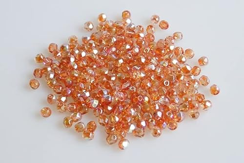 120pcs Feuerpolierte facettierte Perlen rund 2.5 mm, Kristall 98535 (30-98535), Böhmisches Kristall Glas, Tschechien 15119001 Fire Polished Faceted Beads Round von Bohemia Crystal Valley