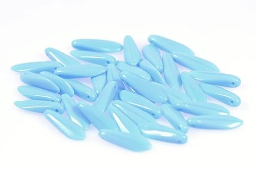 150pcs Dolchperlen 5 x 16 mm, Blau (63020), Böhmisches Kristall Glas, Tschechien 11169014 Großhandlespackung Dagger Beads von Bohemia Crystal Valley