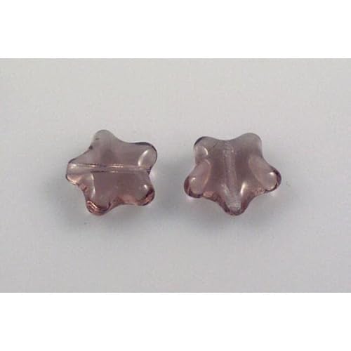 150pcs Flache Sternperlen 12 mm, Transparente Lichtamethyst (20030), Böhmisches Kristall Glas, Tschechien 11130380 Großhandlespackung Flat Star Beads von Bohemia Crystal Valley
