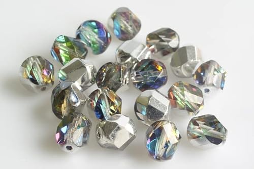 15pcs Feuerpolierte facettierte Perlen spiralförmig halb rund 10 mm, Kristall 29536 (30-29536), Böhmisches Kristall Glas, Tschechien 15199027 Fire Polished Faceted Beads Spiral Semi Round von Bohemia Crystal Valley