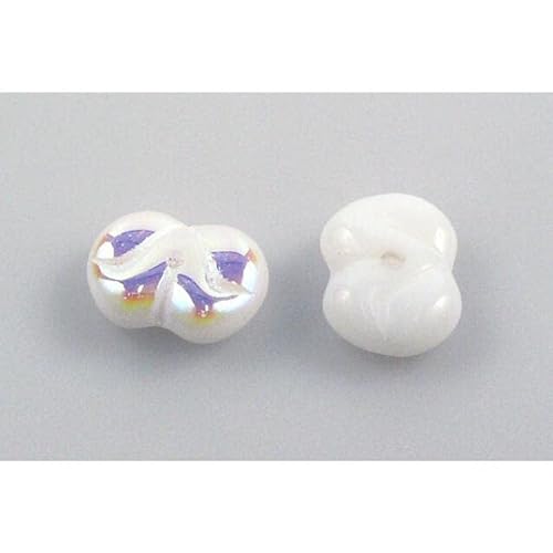 15pcs Gepresste Perlen 5 x 14 mm, Kreide weiß ab (3000-28701), Böhmisches Kristall Glas, Tschechien 11100150 Pressed Beads von Bohemia Crystal Valley
