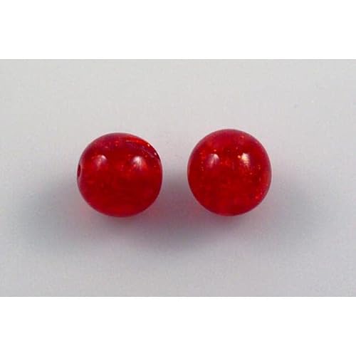 15pcs Runde gepresste Perlen 10 mm, Ruby Red knackte (90080-85500), Böhmisches Kristall Glas, Tschechien 11119001 Round Pressed Beads von Bohemia Crystal Valley