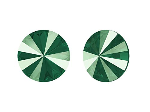 2 stk SWAROVSKI CRYSTALS Stones Rivoli 1122 Chaton, 14 mm Crystal Royal Green (Swarovski-Kristalle Steine ​​Rivoli 1122 Chaton Grün) von Bohemia Crystal Valley