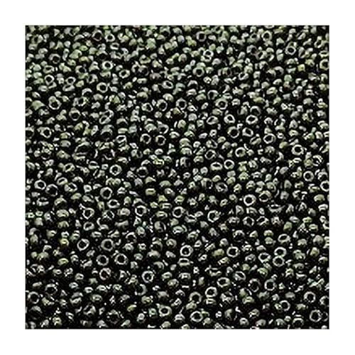 20 g Rocailles PRECIOSA seed beads, 10/0 (approx. 2.3 mm) dark green metallic (Rocailles preciosa Samenperlen Grünes Metallic) von Bohemia Crystal Valley