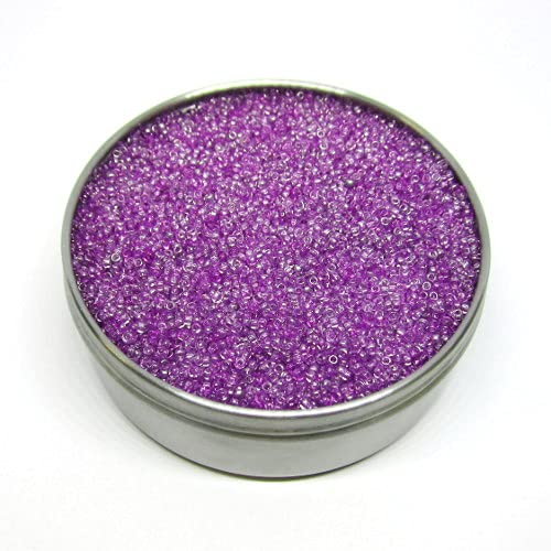 20 g Rocailles PRECIOSA seed beads, 10/0 (approx. 2.3 mm) mix of violet and silver metals (Rocailles Preciosa-Samenperlen Kristall violett Silber beschichtet) von Bohemia Crystal Valley