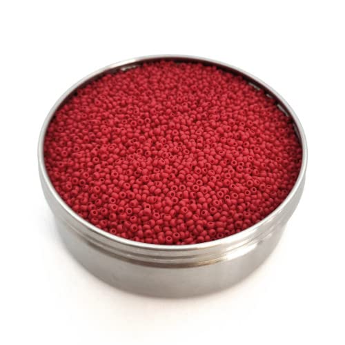 20 g Rocailles PRECIOSA seed beads, 10/0 (approx. 2.3 mm) red matt (Rocailles preciosa Samenperlen) von Bohemia Crystal Valley