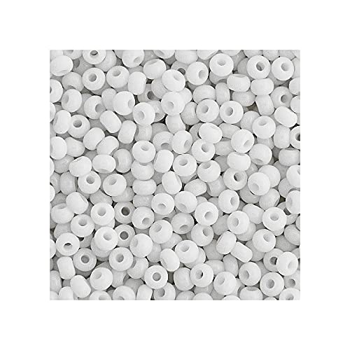 20 g Rocailles PRECIOSA seed beads, 10/0 (approx. 2.3 mm) white chalk (Rocailles Preciosa-Samenperlen Weiß) von Bohemia Crystal Valley