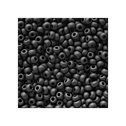 20 g Rocailles PRECIOSA seed beads, 11/0 (approx. 2.1 mm) black matte (Rocailles Preciosa-Samenperlen Schwarz matt) von Bohemia Crystal Valley