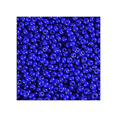 20 g Rocailles PRECIOSA seed beads, 11/0 (approx. 2.1 mm) rich blue (Rocailles Preciosa-Samenperlen Dunkelblau) von Bohemia Crystal Valley