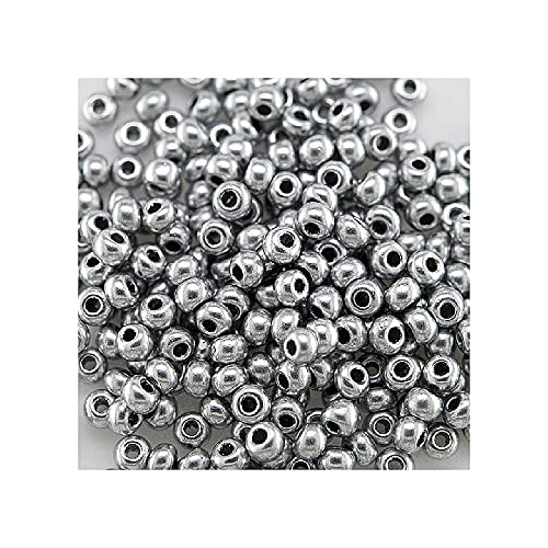 20 g Rocailles PRECIOSA seed beads, 11/0 (approx. 2.1 mm) silver dyed (Rocailles Preciosa-Samenperlen Silber gefärbt) von Bohemia Crystal Valley