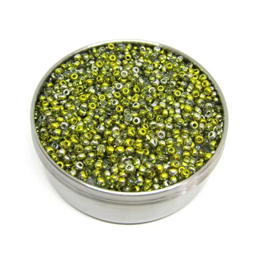 20 g Rocailles PRECIOSA seed beads, 6/0 (approx. 4 mm) mix of yellow and silver metals (Rocailles Preciosa-Samenperlen Gelb) von Bohemia Crystal Valley