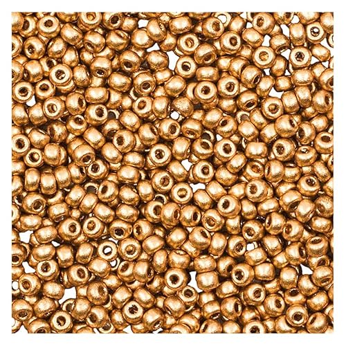 20 g Rocailles PRECIOSA seed beads, 6/0 (approx. 4 mm) pale gold (Rocailles preciosa Samenperlen) von Bohemia Crystal Valley