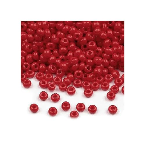 20 g Rocailles PRECIOSA seed beads, 6/0 (approx. 4 mm) red (Rocailles preciosa Samenperlen) von Bohemia Crystal Valley