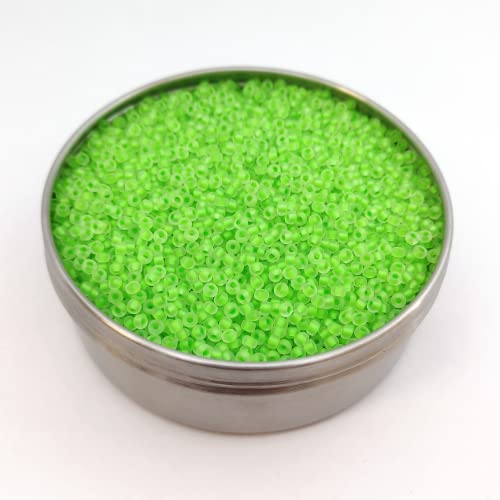 20 g Rocailles PRECIOSA seed beads, 8/0 crystal mat neon green (Rocailles preciosa Samenperlen Kristallmatte Neongrün) von Bohemia Crystal Valley