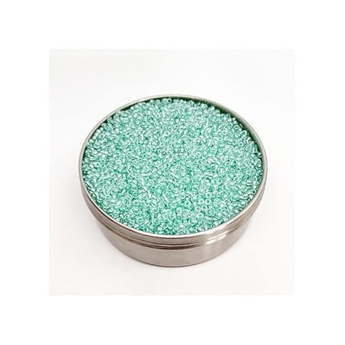 20 g Rocailles PRECIOSA seed beads, 8/0 crystal pearl pastel green (Rocailles preciosa Samenperlen Kristallperlenpastellgrün) von Bohemia Crystal Valley