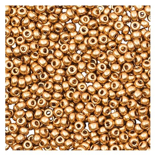 20 g Rocailles PRECIOSA seed beads, 8/0 pale gold (Rocailles preciosa Samenperlen Weißgold) von Bohemia Crystal Valley