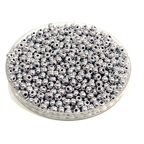 20 g Rocailles PRECIOSA seed beads, 8/0 silver matte (Rocailles preciosa Samenperlen Silbermatte) von Bohemia Crystal Valley