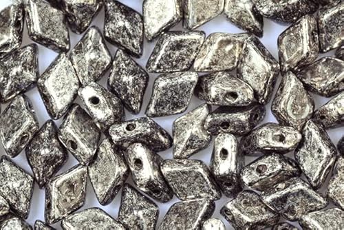 20pcs Diamonduo 2-Loch-Perlen Rhombus Gemduo 5 x 8 mm, Kristallschwarz und Gold (30-18549), Böhmisches Kristall Glas, Tschechien 11109025 DiamonDuo 2-hole Beads Rhombus Gemduo von Bohemia Crystal Valley