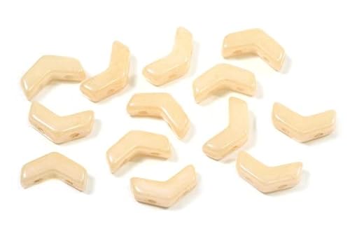 20pcs Pfeil 2-Loch-Perlen Ava Eva 5 x 8 mm, Kreide weißer Glanzbraun voll beschichtet (3000-14413), Böhmisches Kristall Glas, Tschechien 11109035 Arrow 2-hole Beads Ava Eva von Bohemia Crystal Valley