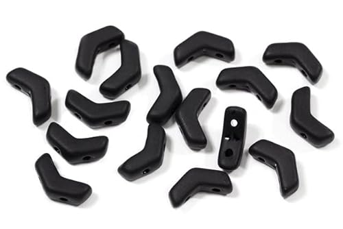 20pcs Pfeil 2-Loch-Perlen Ava Eva 5 x 8 mm, Schwarze Matte (23980-84110), Böhmisches Kristall Glas, Tschechien 11109035 Arrow 2-hole Beads Ava Eva von Bohemia Crystal Valley