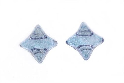 20pcs Wibeduo 2-Loch-Perlensternkreuz 8 x 8 mm, Kristalllustblau voll beschichtet (30-14464), Böhmisches Kristall Glas, Tschechien 11109036 WibeDuo 2-hole Beads Star Cross von Bohemia Crystal Valley