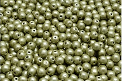 230 gr (approx. 2566 pcs) - Runde Drucker mit gepressten Perlen - Round Druck Pressed Beads 4x4mm, Czech Glass, Black 79080 (23980-79080) von Bohemia Crystal Valley