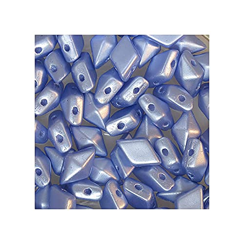 24 stk DIAMONDUO glass two-hole beads rhombus gemduo, 5 x 8 mm Light Blue (Diamonduo-Glas Zwei-Loch-Perlen Rhombus GEMDUO Hellblau) von Bohemia Crystal Valley