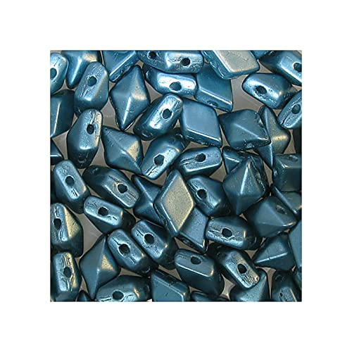 24 stk DIAMONDUO glass two-hole beads rhombus gemduo, 5 x 8 mm Pastel Blue Zircon (Diamonduo-Glas Zwei-Loch-Perlen Rhombus GEMDUO Pastellblau.) von Bohemia Crystal Valley