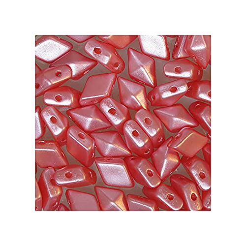 24 stk DIAMONDUO glass two-hole beads rhombus gemduo, 5 x 8 mm Pink (Diamonduo-Glas Zwei-Loch-Perlen Rhombus GEMDUO Rosa) von Bohemia Crystal Valley
