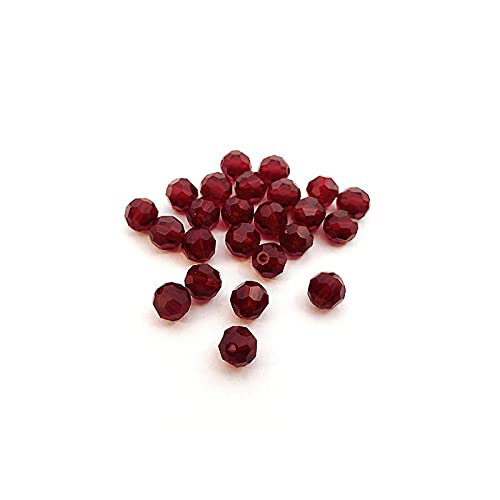 24 stk PRECIOSA MC Bead Round Faceted Fire Polished, 6 mm Siam Red (PRECIOSA MC-Perle Runde facettiertes Feuer poliert Siam) von Bohemia Crystal Valley